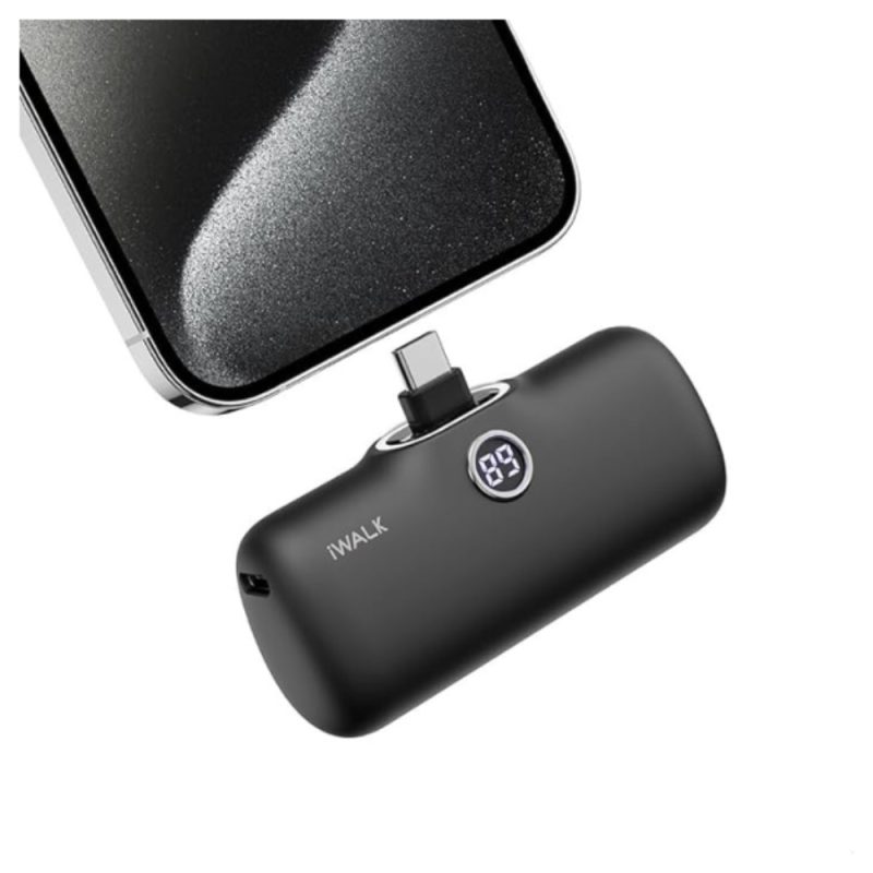 iWALK Portable Charger For iPhones & Android, 5000mAh Power Bank - Black
